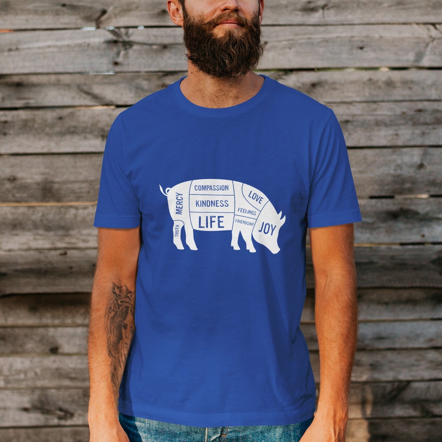 Unisex Short Sleeve Crew Neck Cotton Jersey T-Shirt VEGAN 30