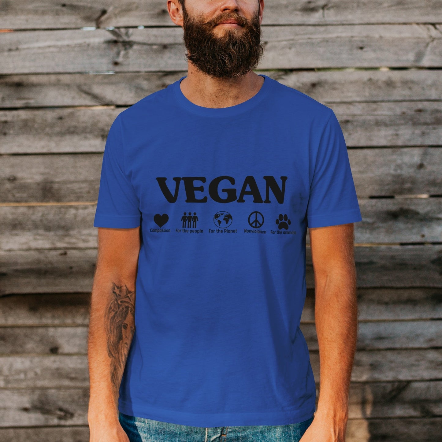Unisex Short Sleeve Crew Neck Cotton Jersey T-Shirt VEGAN 19