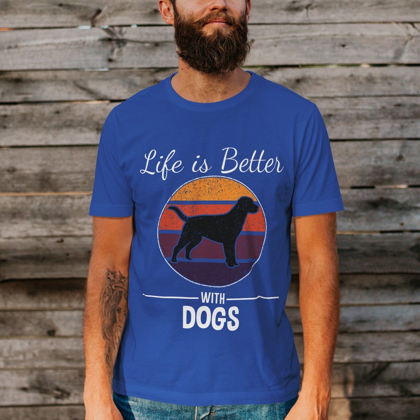 Unisex Short Sleeve Crew Neck Cotton Jersey T-Shirt DOG 03 - Tara-Outfits.com