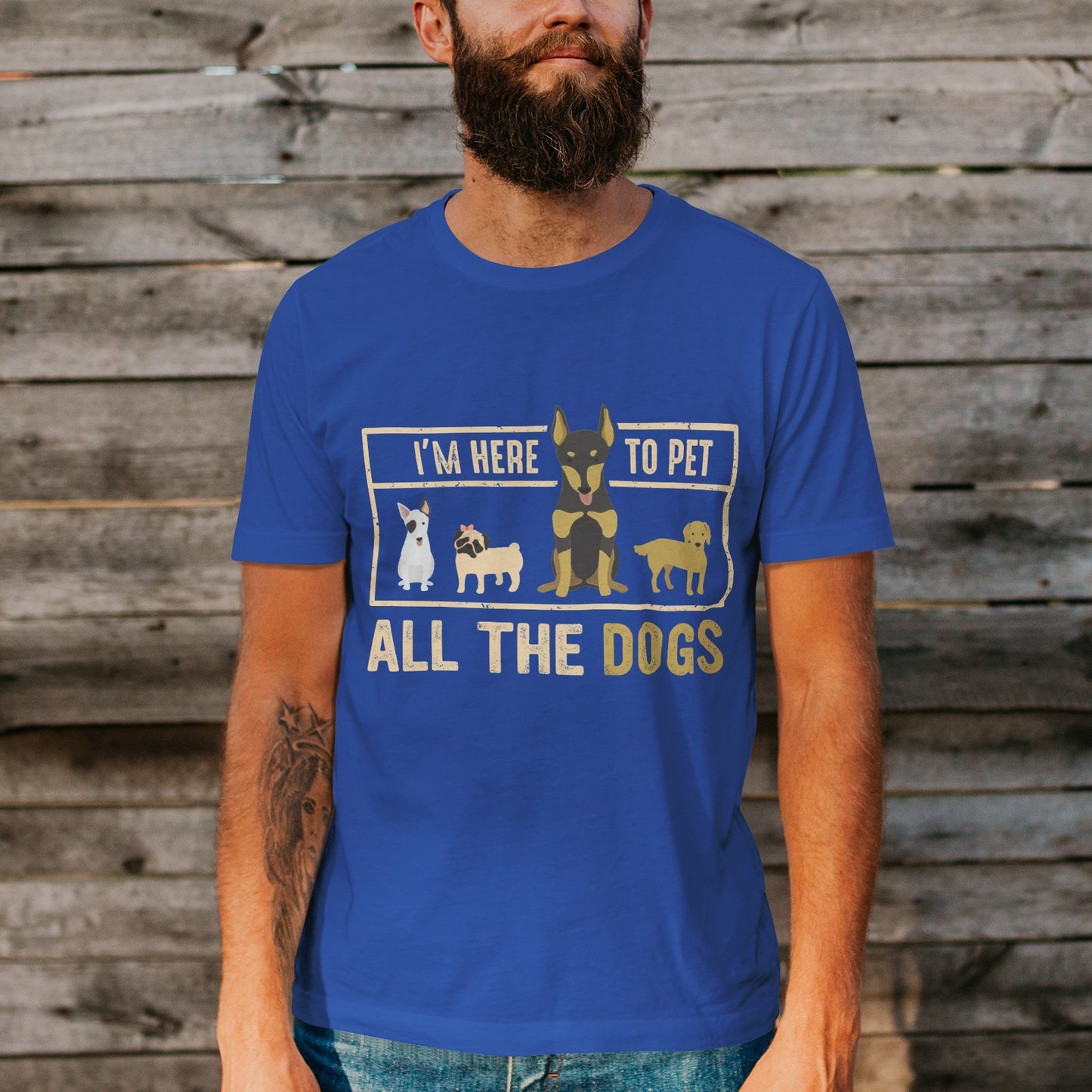 Unisex Short Sleeve Crew Neck Cotton Jersey T-Shirt DOG 49