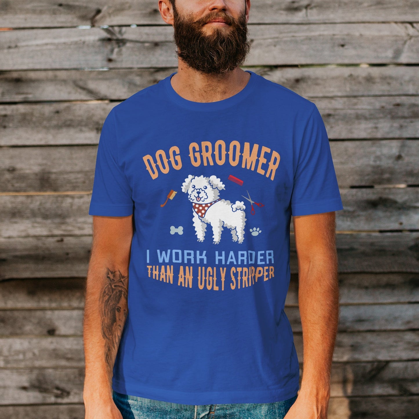 Unisex Short Sleeve Crew Neck Cotton Jersey T-Shirt DOG 38