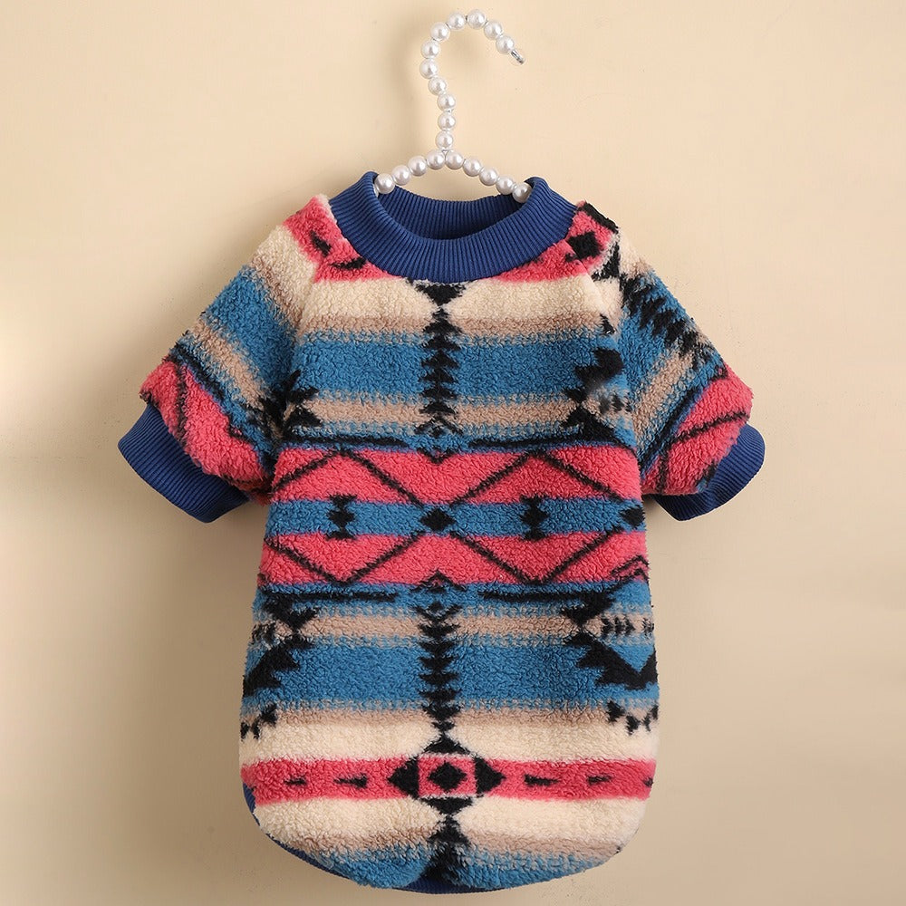 Dog Clothes Autumn And Winter Cute Stripes Plush Sweater - DromedarShop.com Online Boutique