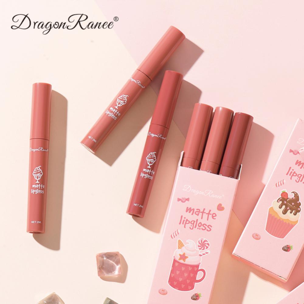 3pcs Lip Gloss Set Ice Cream Matte Velvet Waterproof Long-lasting Liquid Lipstick - DromedarShop.com Online Boutique