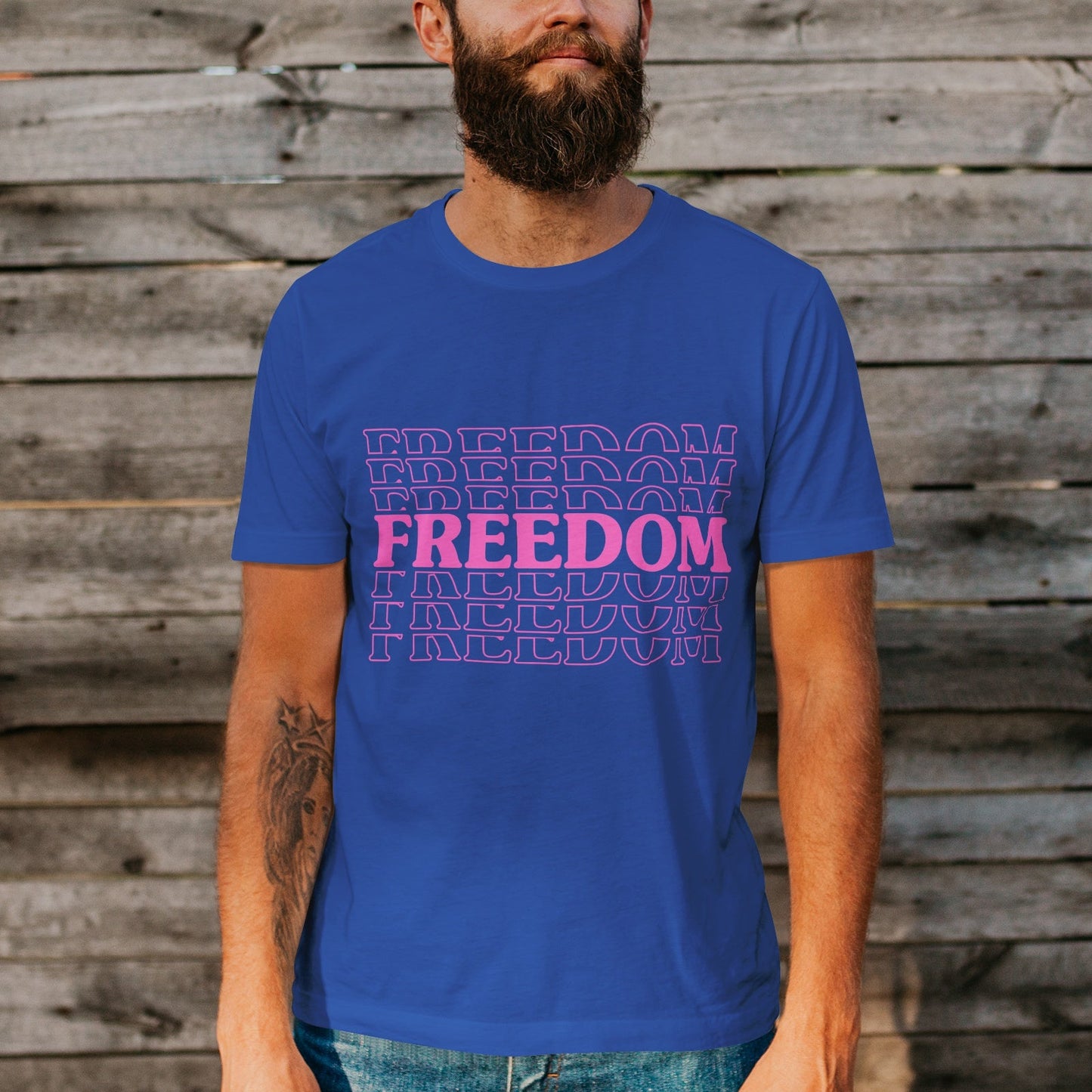 Unisex Short Sleeve Crew Neck Cotton Jersey T-Shirt USA 07