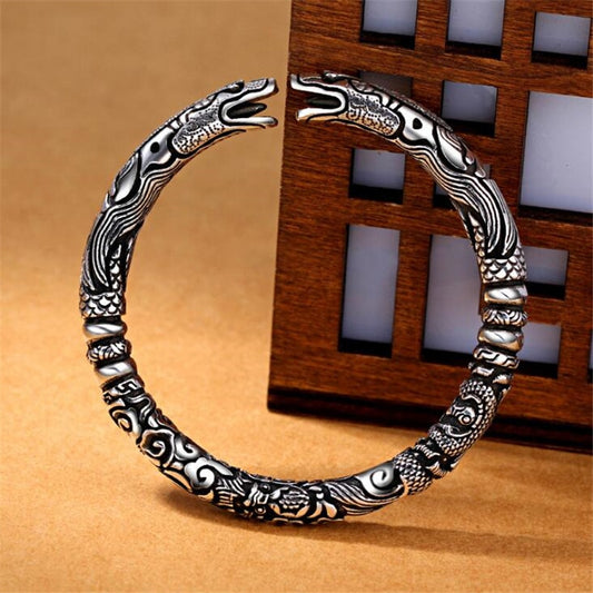 Silver 925 Jewelry Rock Snake  Bracelets & Bangles For Men DromedarShop.com Online Boutique