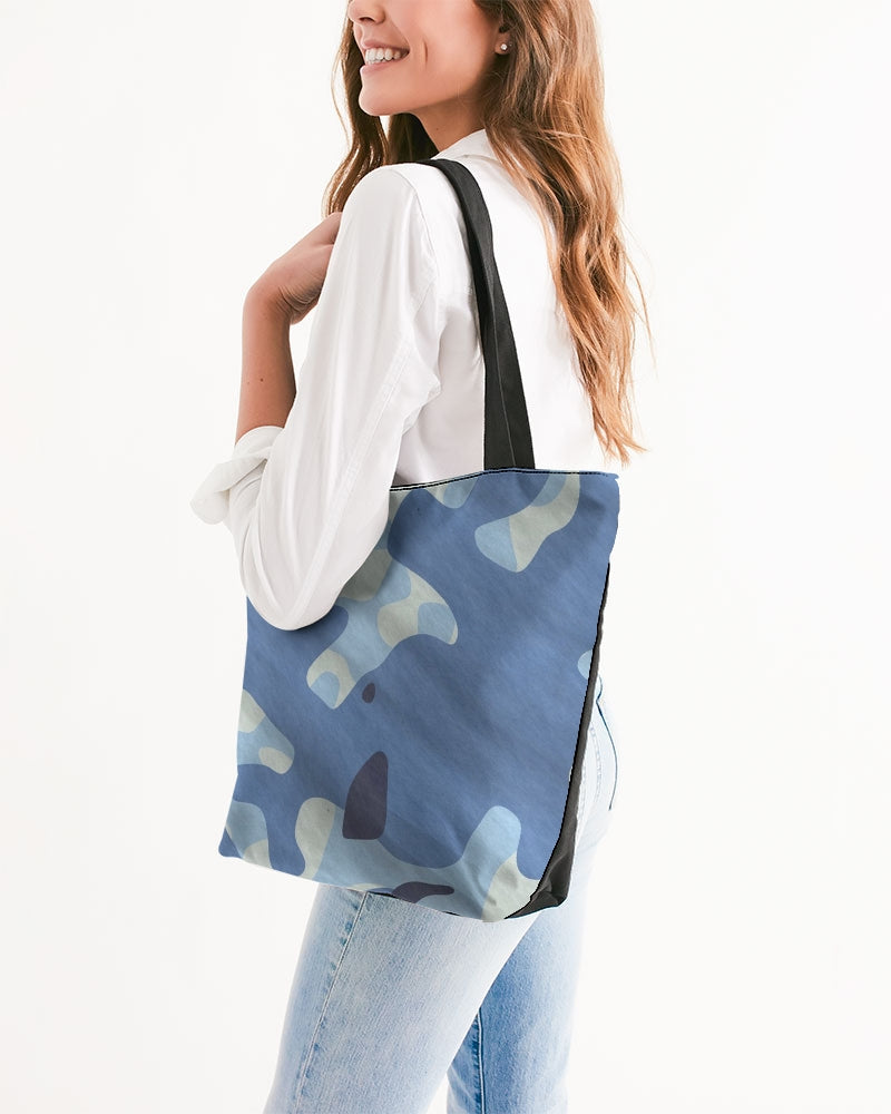 Blue Maniac Camouflage Canvas Zip Tote DromedarShop.com Online Boutique