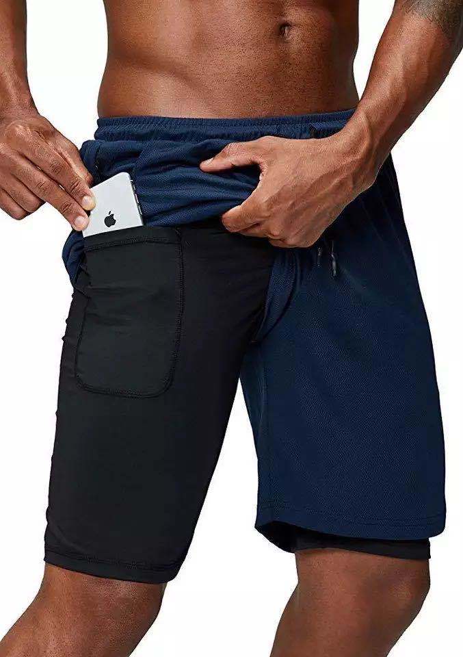 Men's music, 2 in 1 running shorts security pockets quick drying sports shorts DromedarShop.com Online Boutique