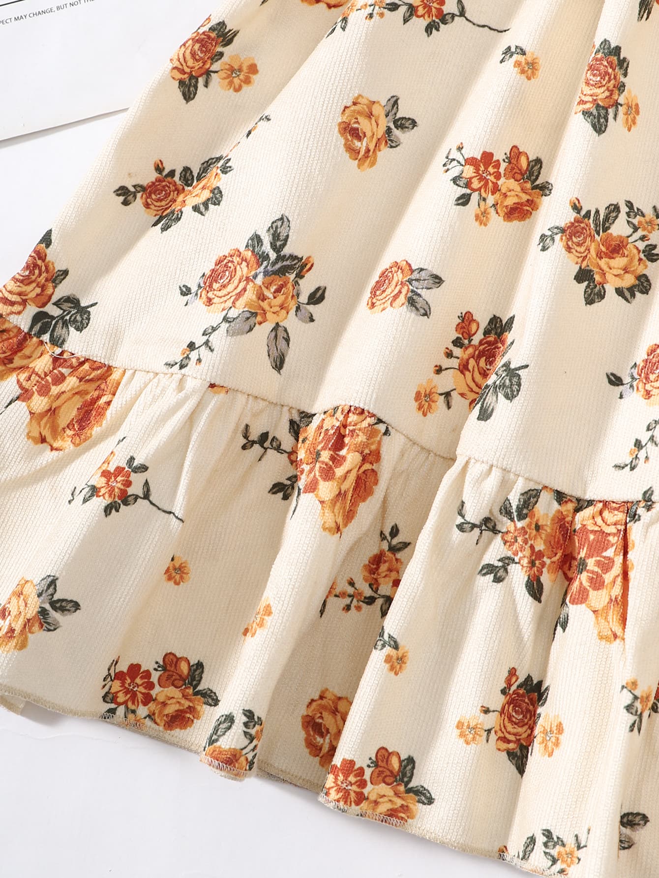 Girls Floral Tied Puff Sleeve Dress - DromedarShop.com Online Boutique