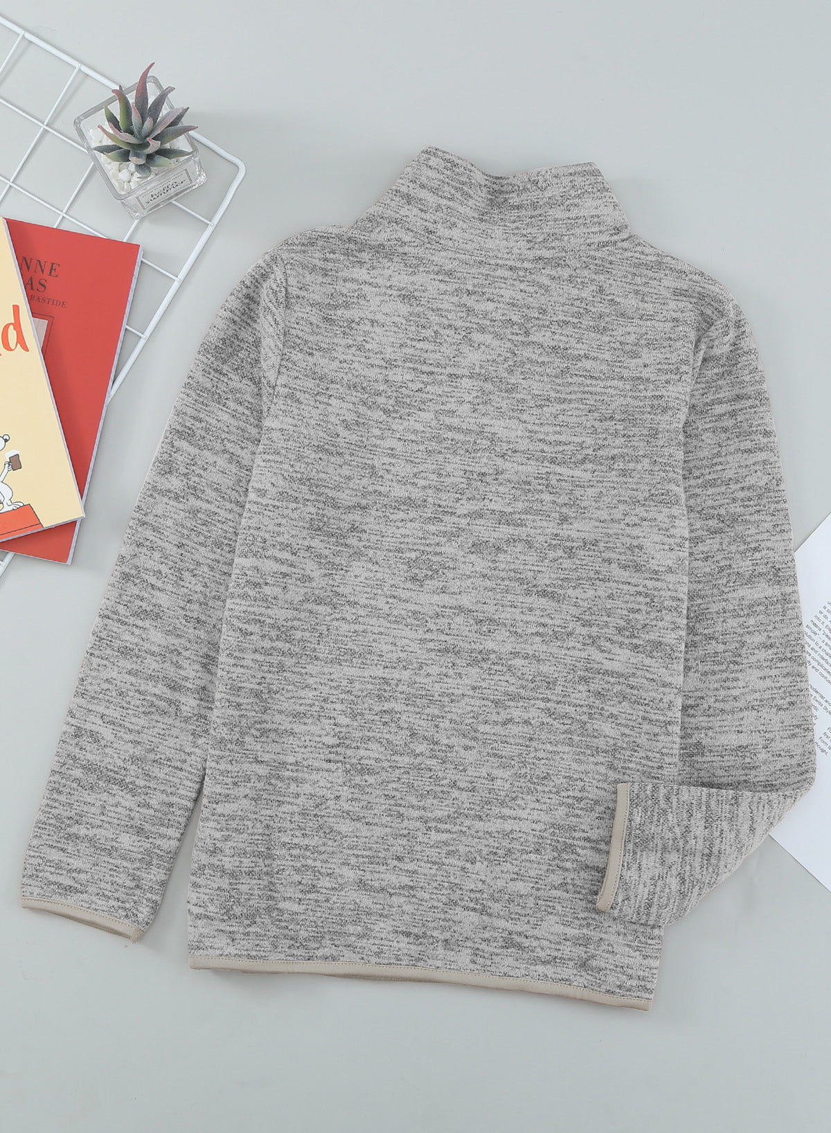 Kids Quarter-Zip Collar Sweatshirt with Kangaroo Pocket - DromedarShop.com Online Boutique