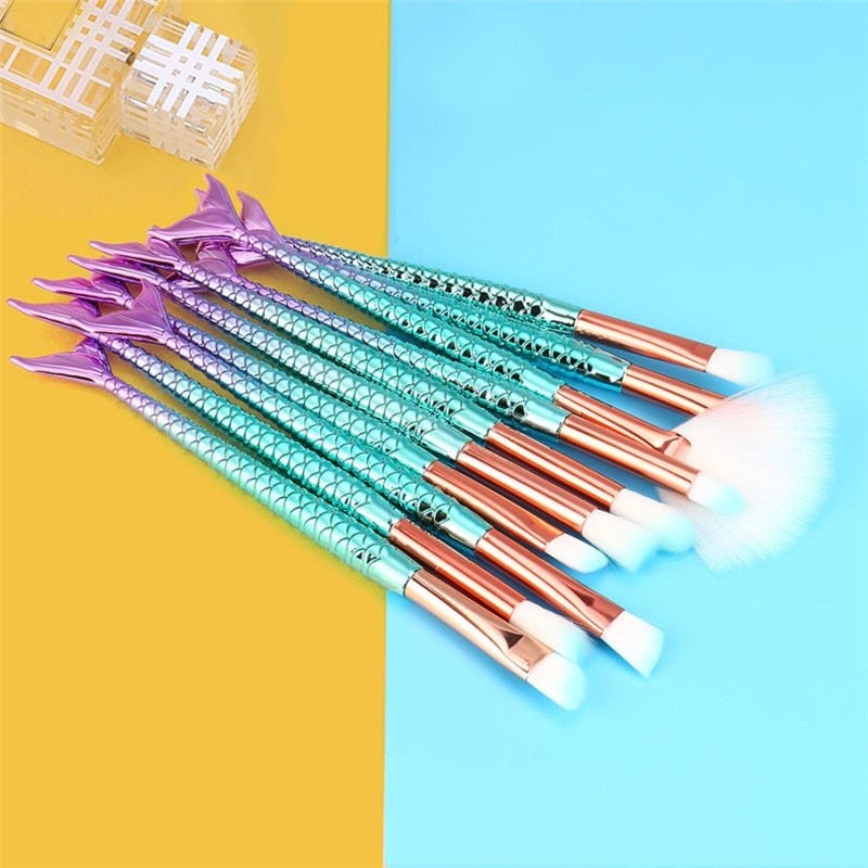 11PCS Pro Mermaid Makeup Brush Set DromedarShop.com Online Boutique