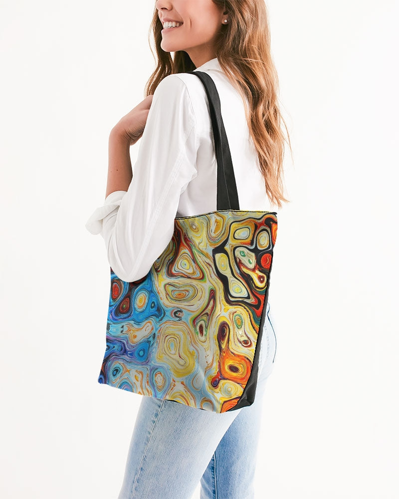 You Like Colors Canvas Zip Tote DromedarShop.com Online Boutique