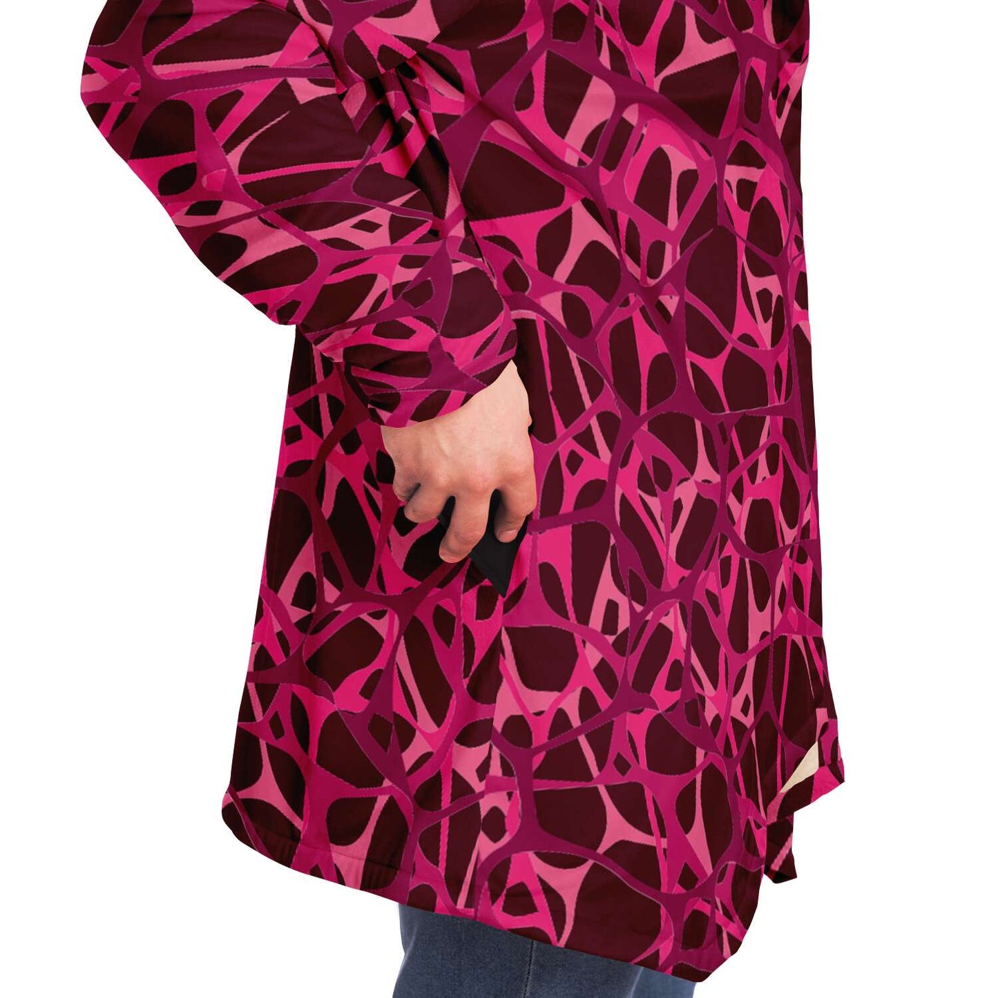Pink Red Amoeba Microfleece Cloak DromedarShop.com Online Boutique