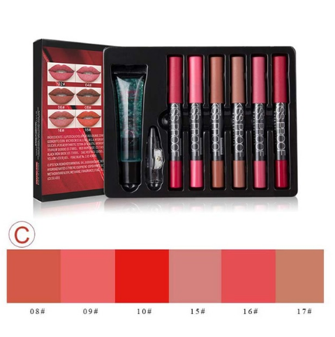 Make up set 6 Lipstick & Pencil sharpener & remover Cosmetic DromedarShop.com Online Boutique