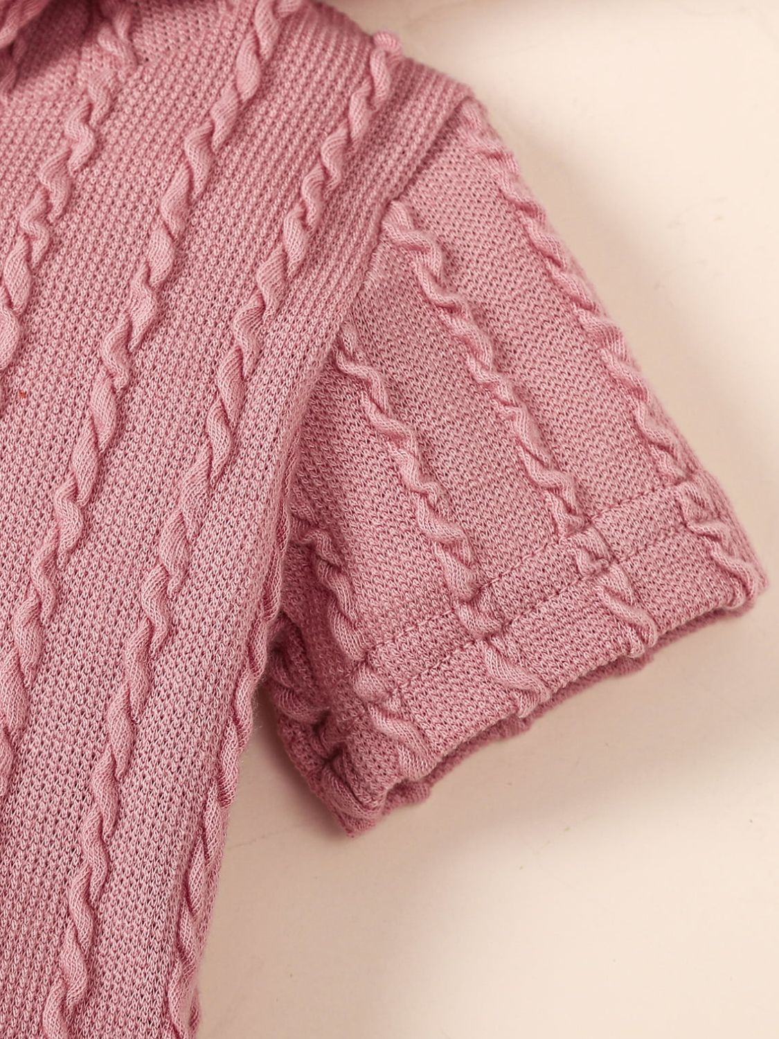 Baby Textured Button Front Hooded Jumpsuit with Ears - DromedarShop.com Online Boutique