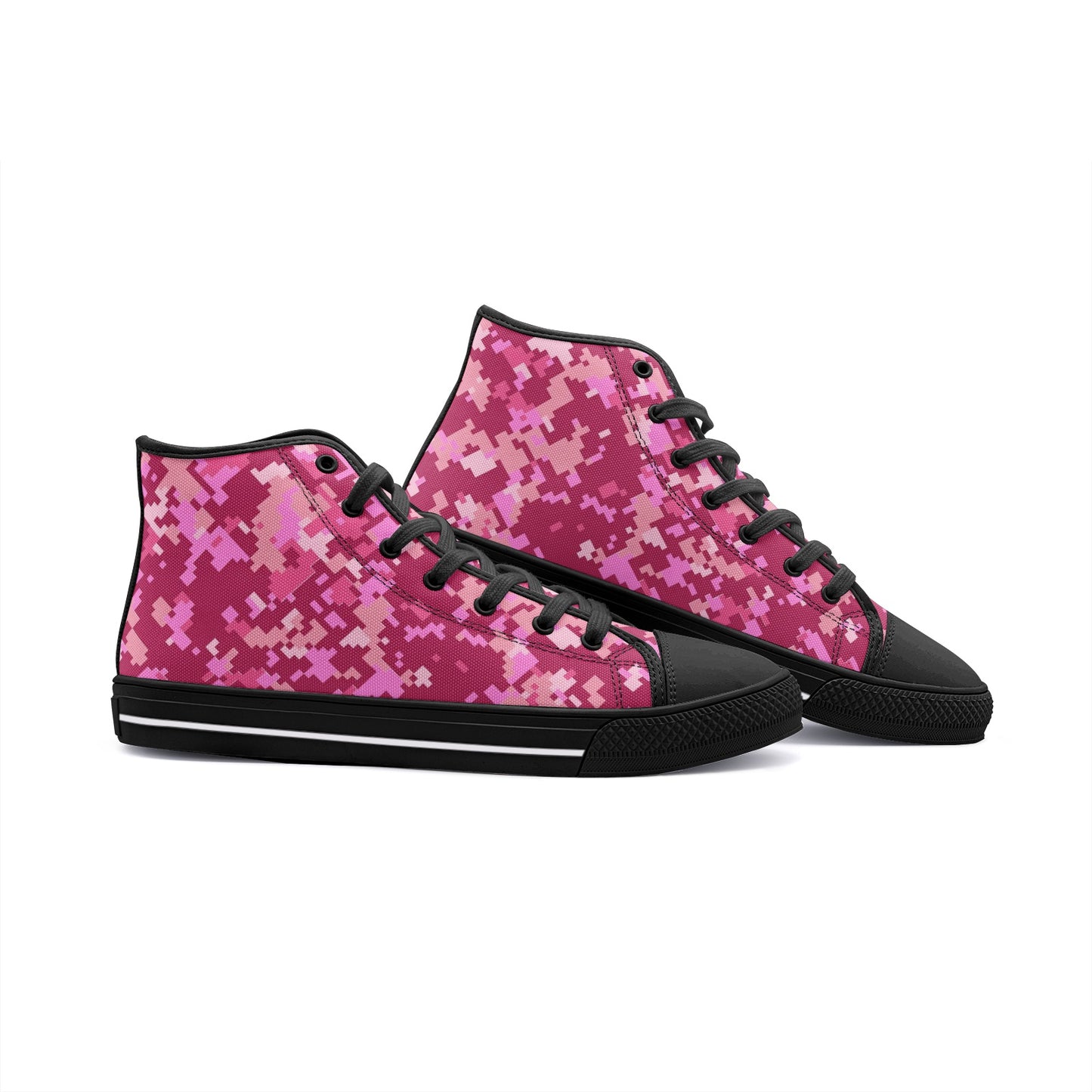 Archivo Pixel Camouflage Unisex High-Top Canvas Shoes DromedarShop.com Online Boutique