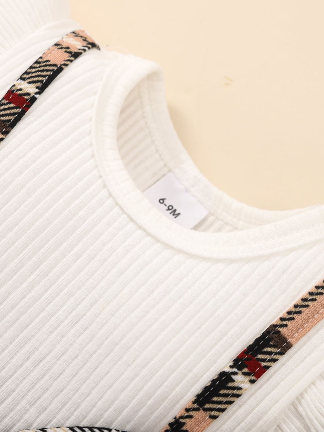 Girls Plaid Bow Detail Ribbed Dress - DromedarShop.com Online Boutique