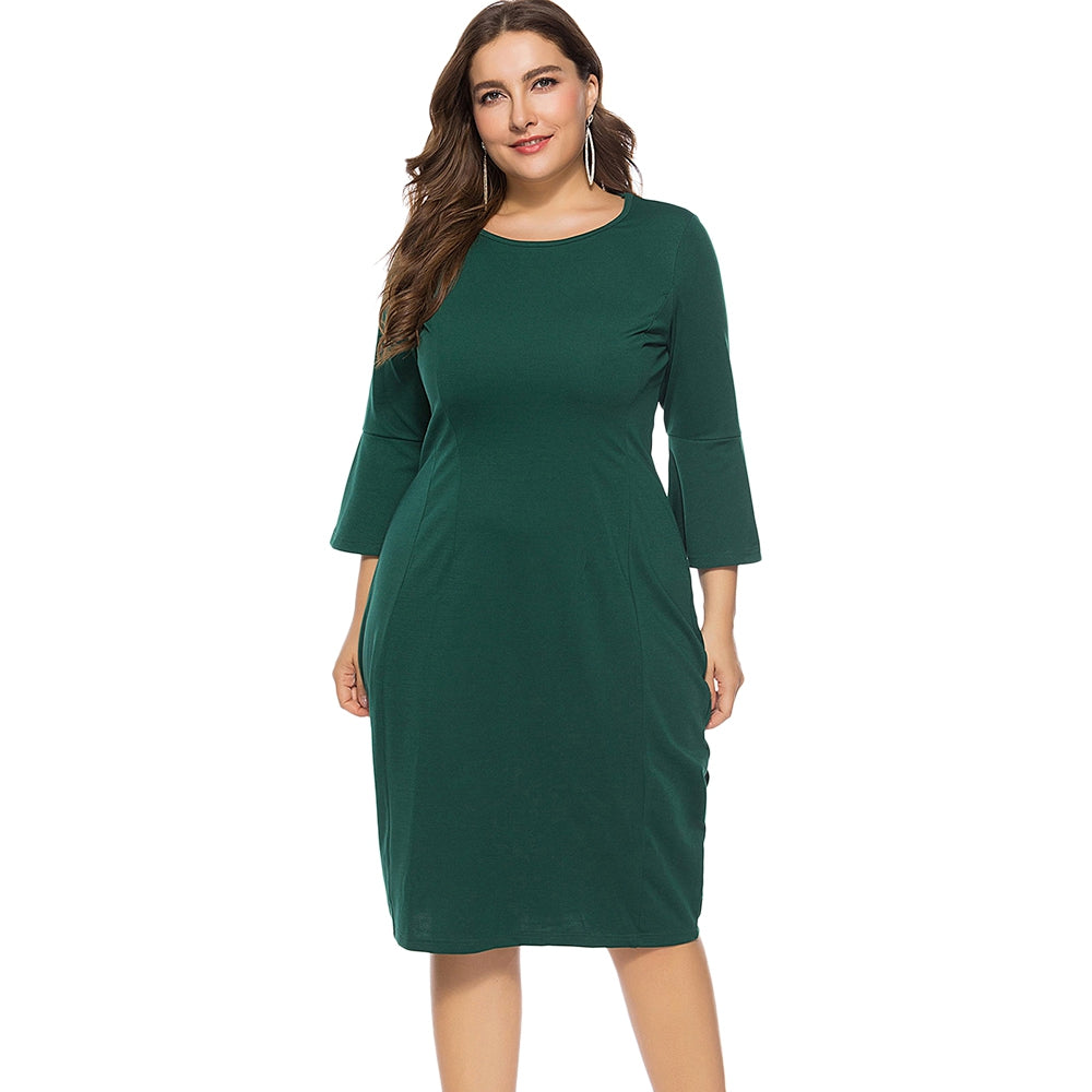 Plus Size Bell Sleeve Sheath Dress DromedarShop.com Online Boutique