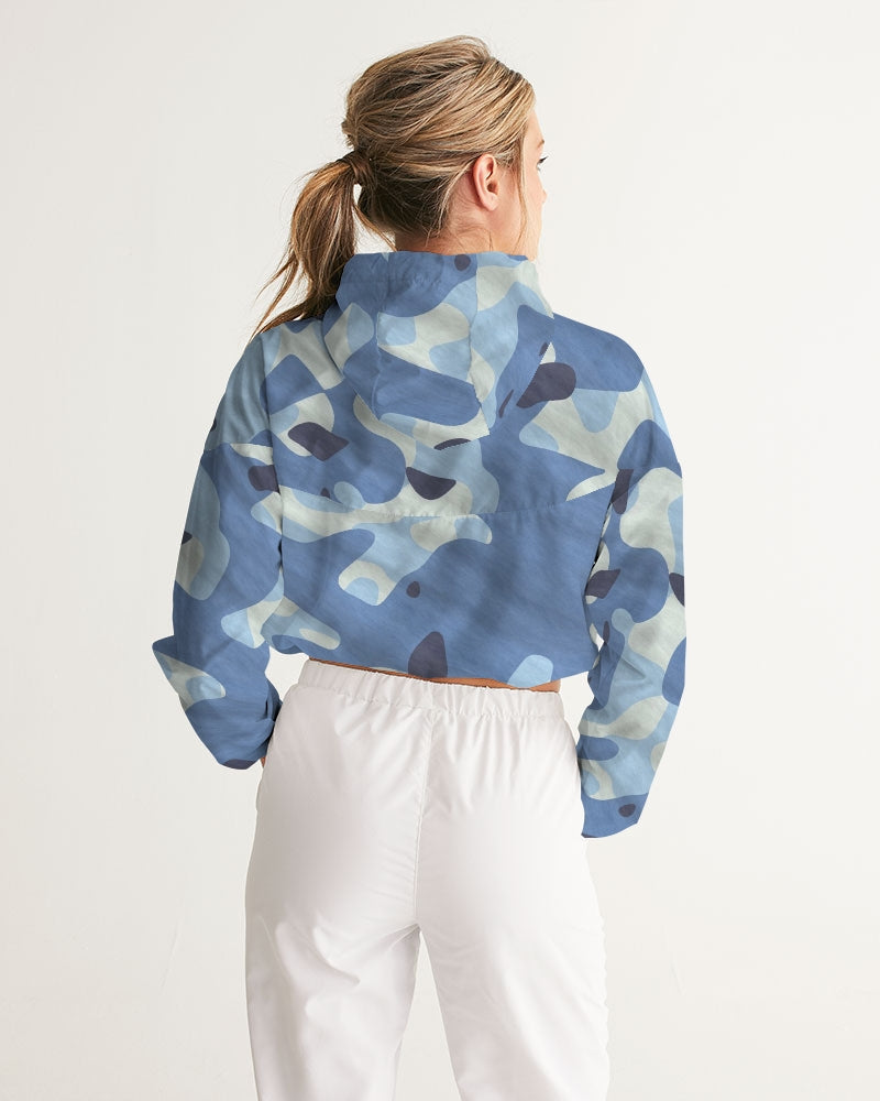 Blue Maniac Camouflage Women's Cropped Windbreaker DromedarShop.com Online Boutique