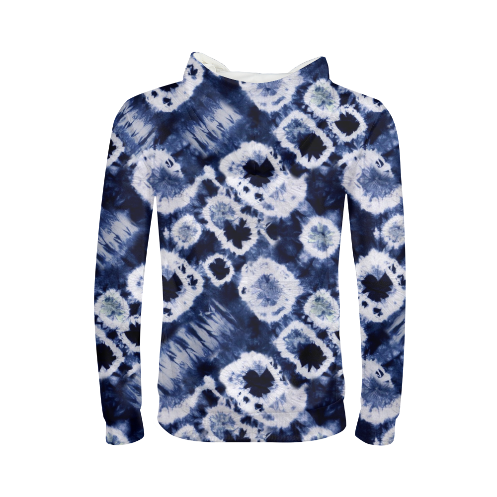 Tie Dye blue white Kids Hoodie DromedarShop.com Online Boutique