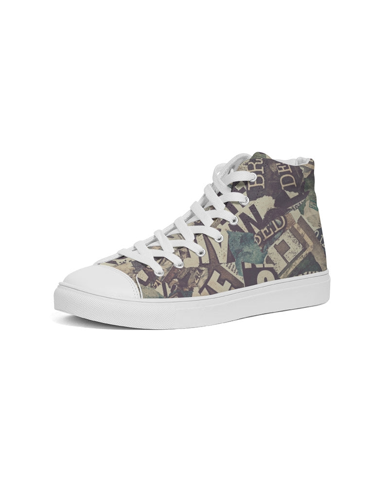 Newspaper Men's Hightop Canvas Shoe DromedarShop.com Online Boutique