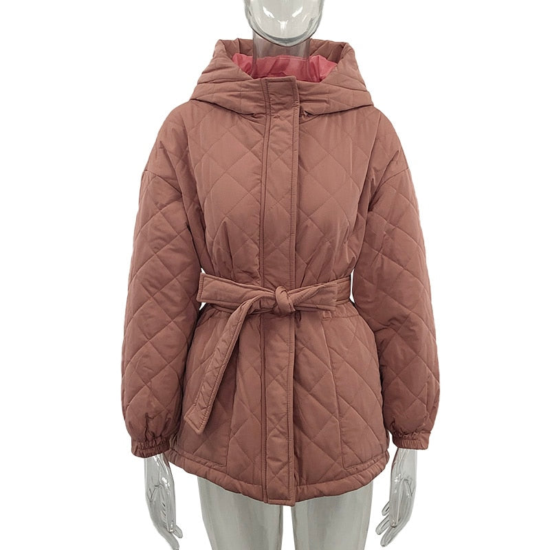 Women Solid Casual Short Hooded Jacket DromedarShop.com Online Boutique