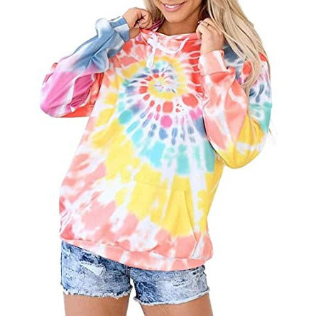 Women's Top Tie Dyed Hoodies - DromedarShop.com Online Boutique