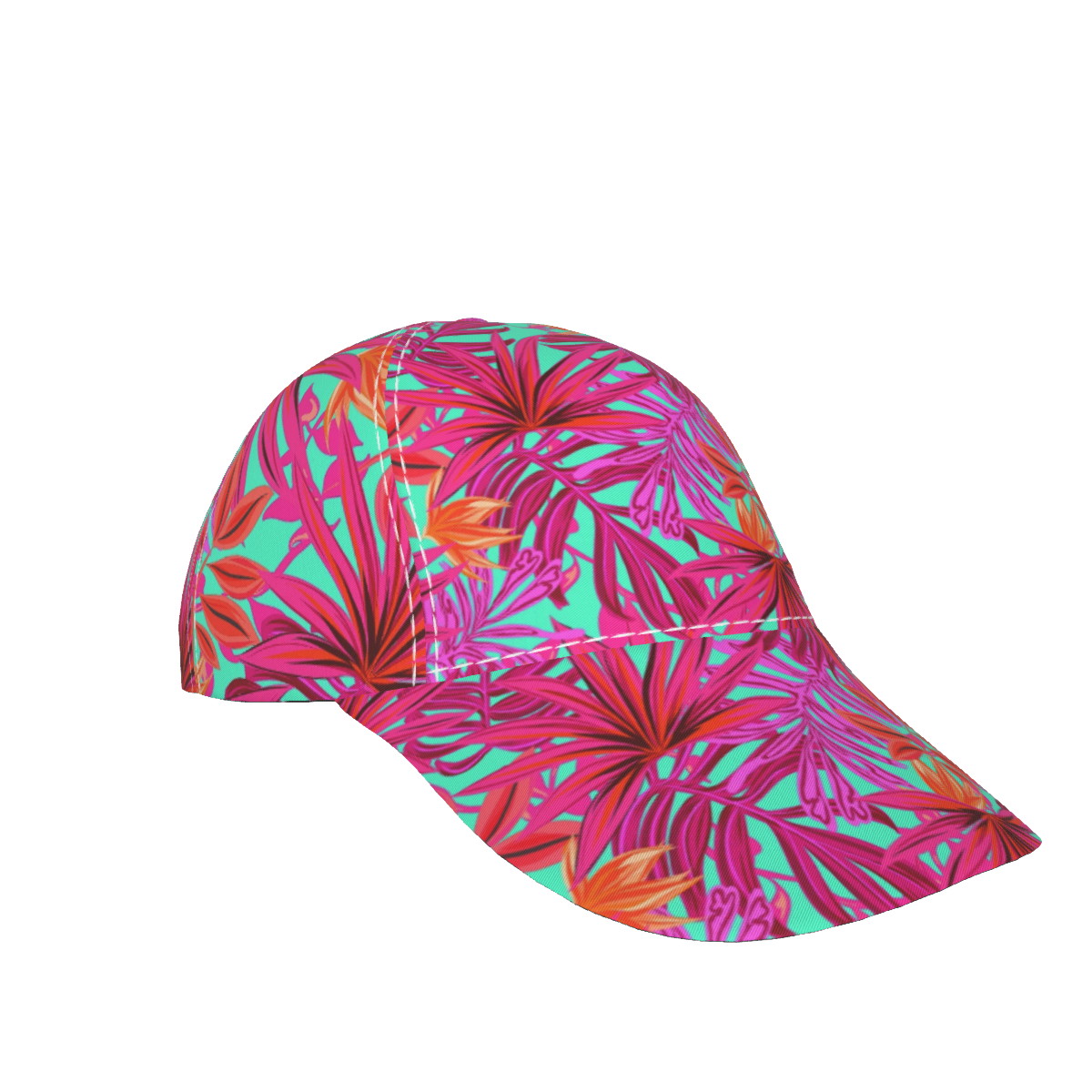 Pink Rose Leafs Peaked Cap - DromedarShop.com Online Boutique