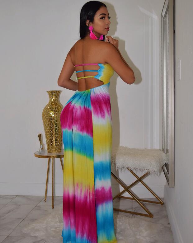 Women Summer Tie Dye Maxi Dress DromedarShop.com Online Boutique