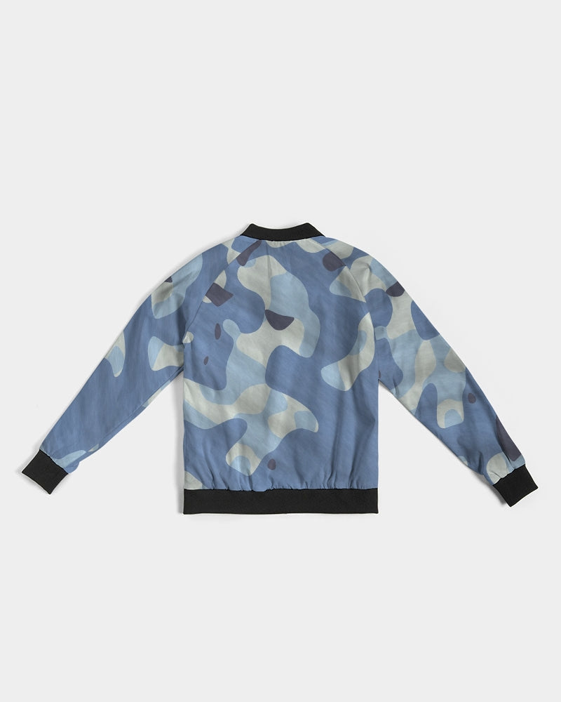 Blue Maniac Camouflage Women's Bomber Jacket DromedarShop.com Online Boutique