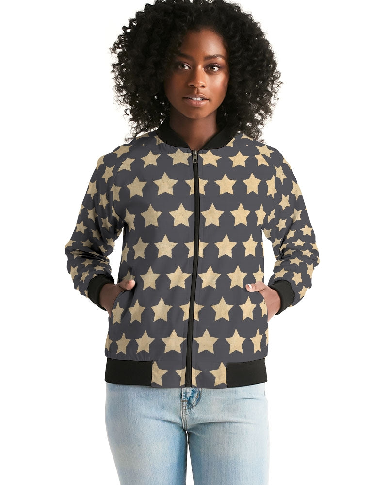 Military Stars Women's Bomber Jacket DromedarShop.com Online Boutique