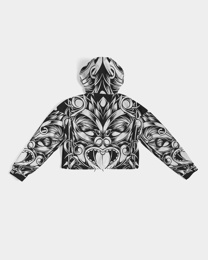 Maori Mask Collection Women's Cropped Windbreaker DromedarShop.com Online Boutique