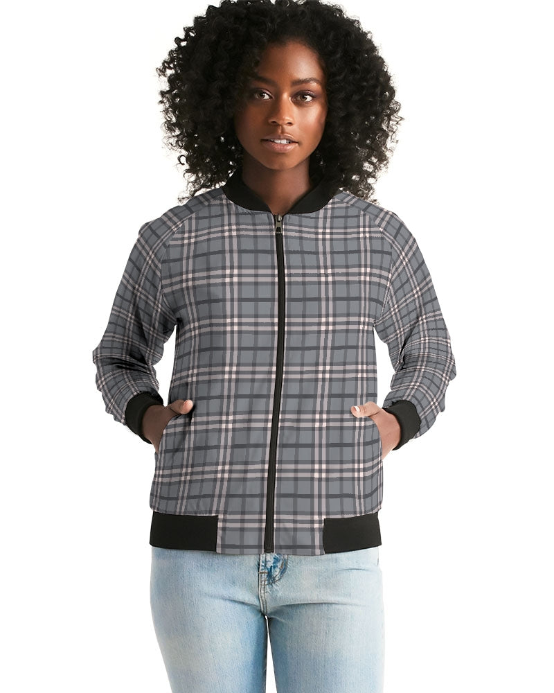 Classical Plaid Women's Bomber Jacket DromedarShop.com Online Boutique