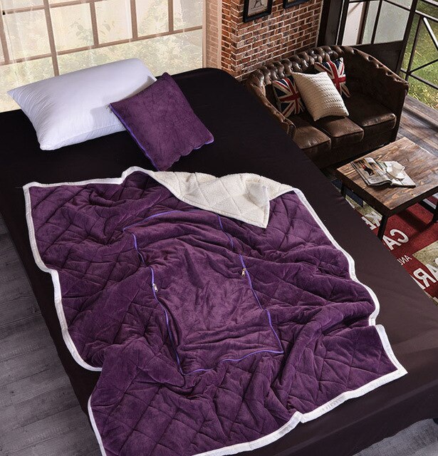 2 in 1 Flannel Cushion Blanket DromedarShop.com Online Boutique