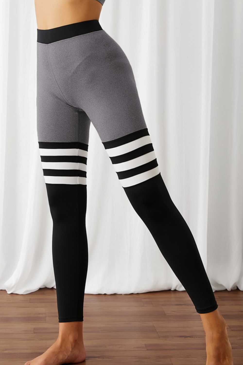 Color Block Elastic Waistband Active Leggings - DromedarShop.com Online Boutique