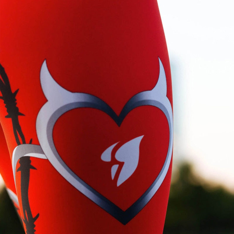 Red Black Women's Fitness Leggings DromedarShop.com Online Boutique