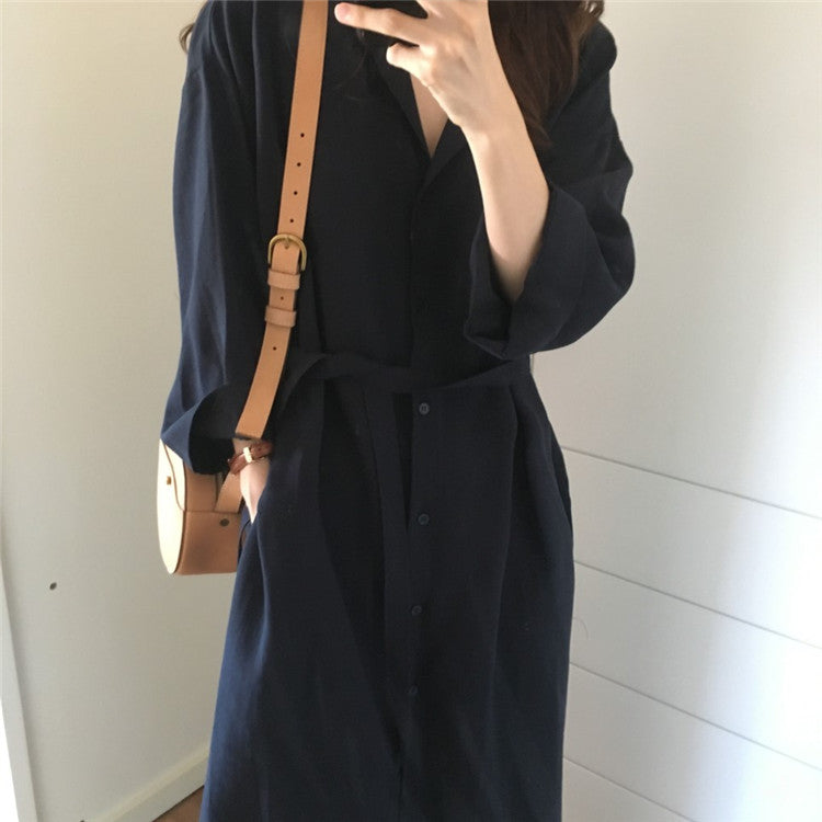 Long Sleeve Women's Shirt Dress - DromedarShop.com Online Boutique