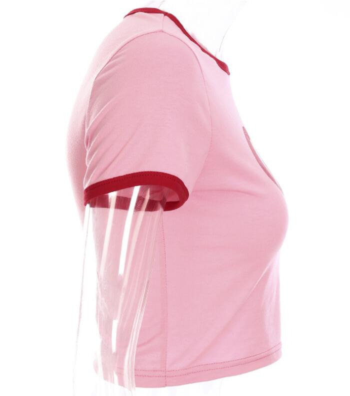 Women Summer Love Heart Print Short Sleeve T-Shirt DromedarShop.com Online Boutique