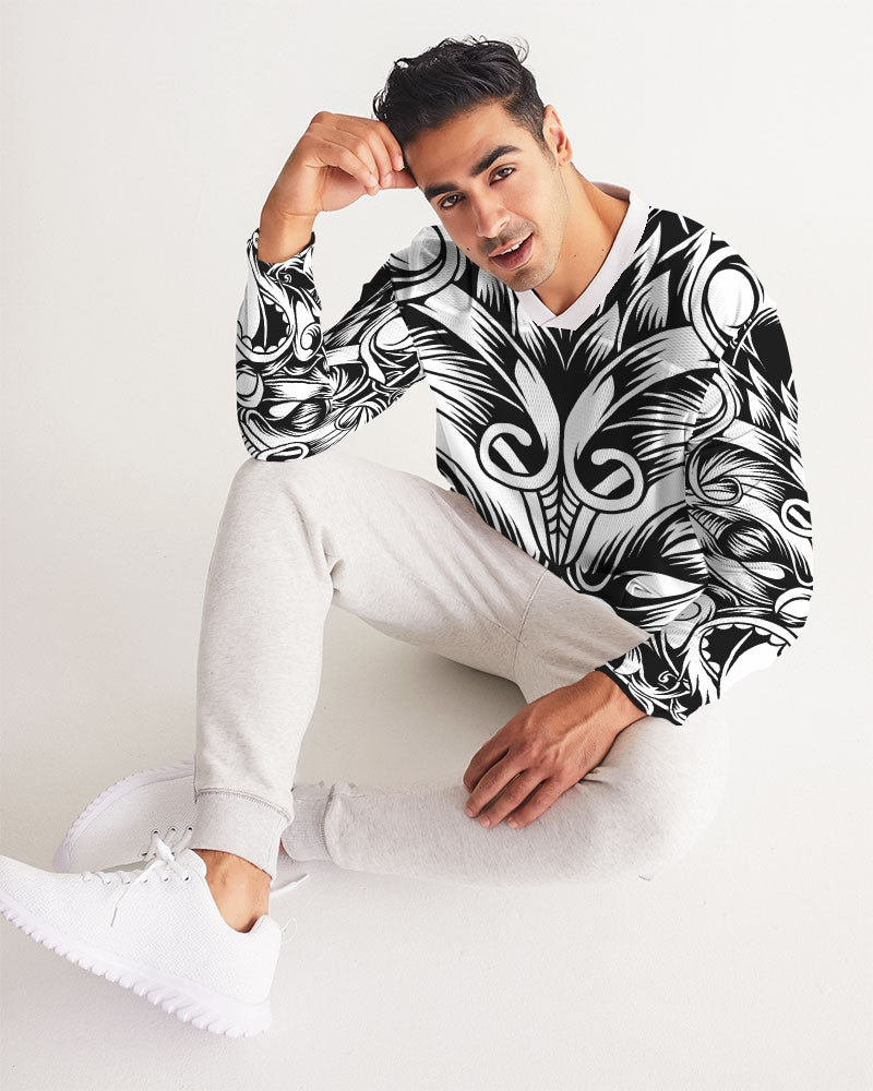 Maori Mask Collection Men's Long Sleeve Sports Jersey DromedarShop.com Online Boutique