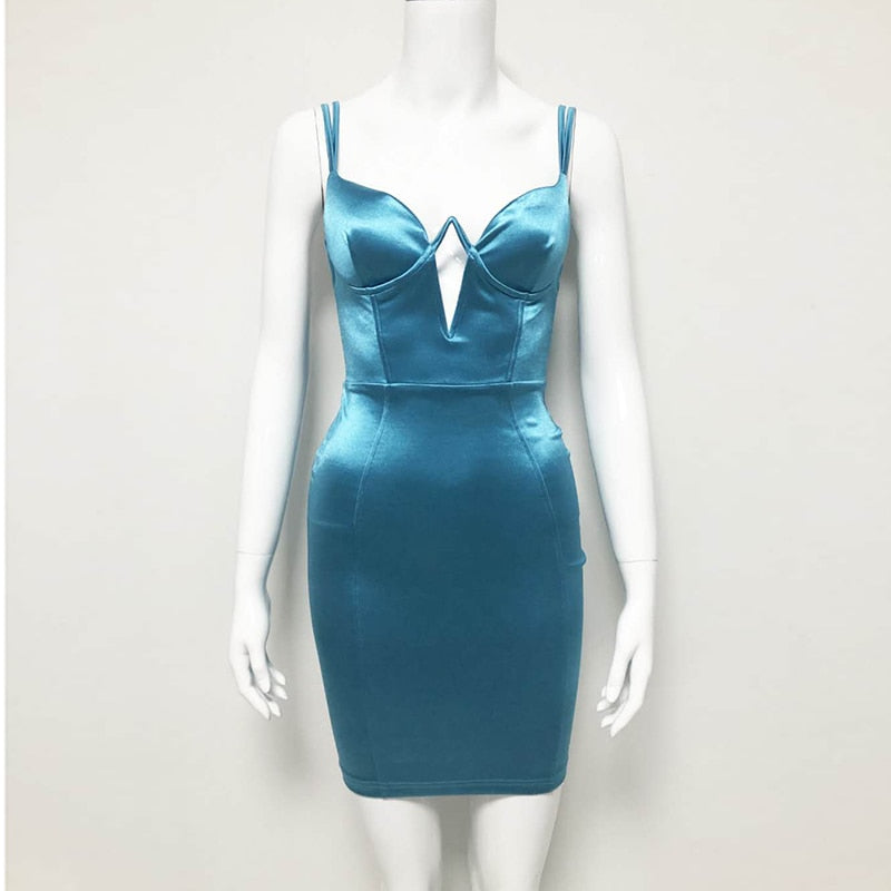 Summer Satin Mini Women's Dress - DromedarShop.com Online Boutique