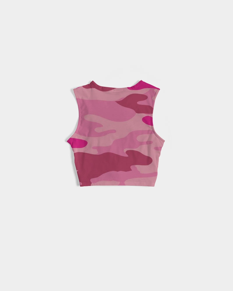 Pink 3 Color Camouflage Women's Twist-Front Tank DromedarShop.com Online Boutique