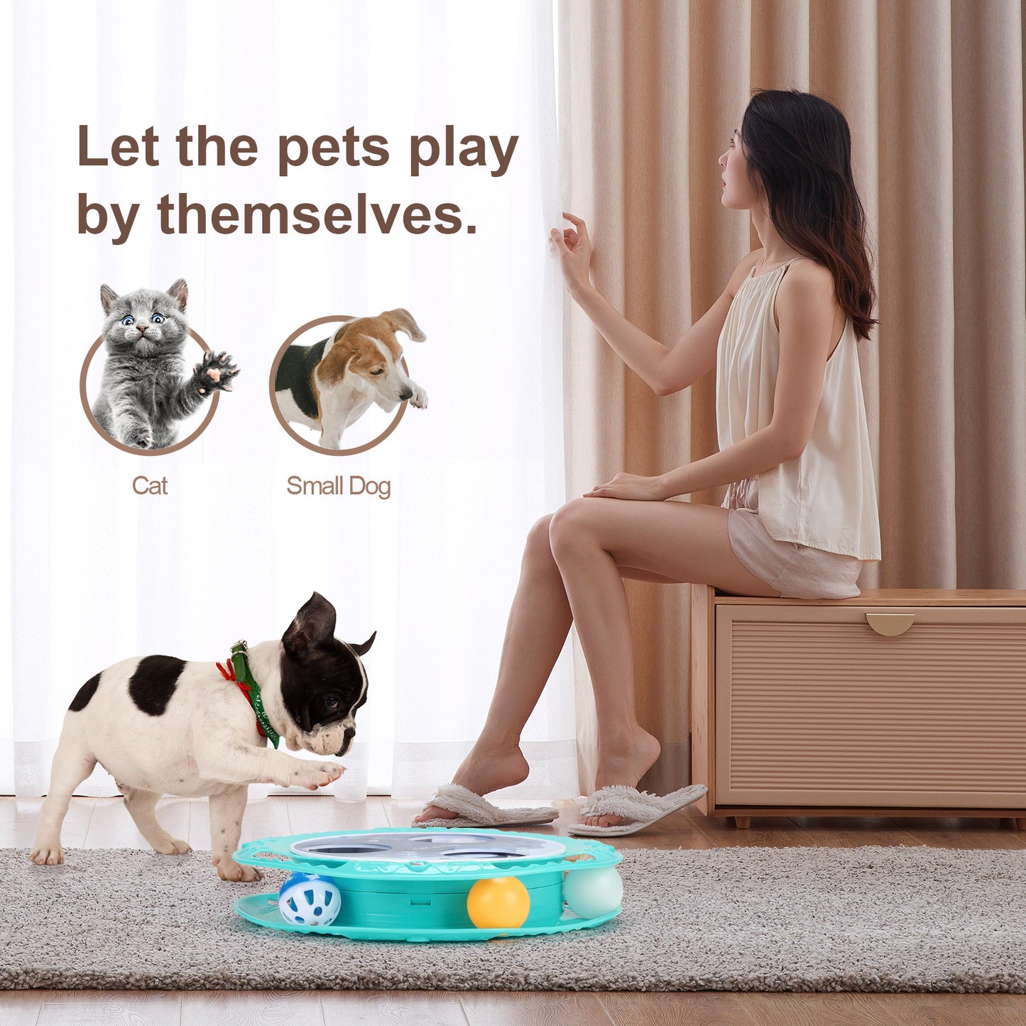 New Interactive Cat-Dog Ball Electric Toy 360 Degree Rotation Non-Slip Turntable Toy DromedarShop.com Online Boutique