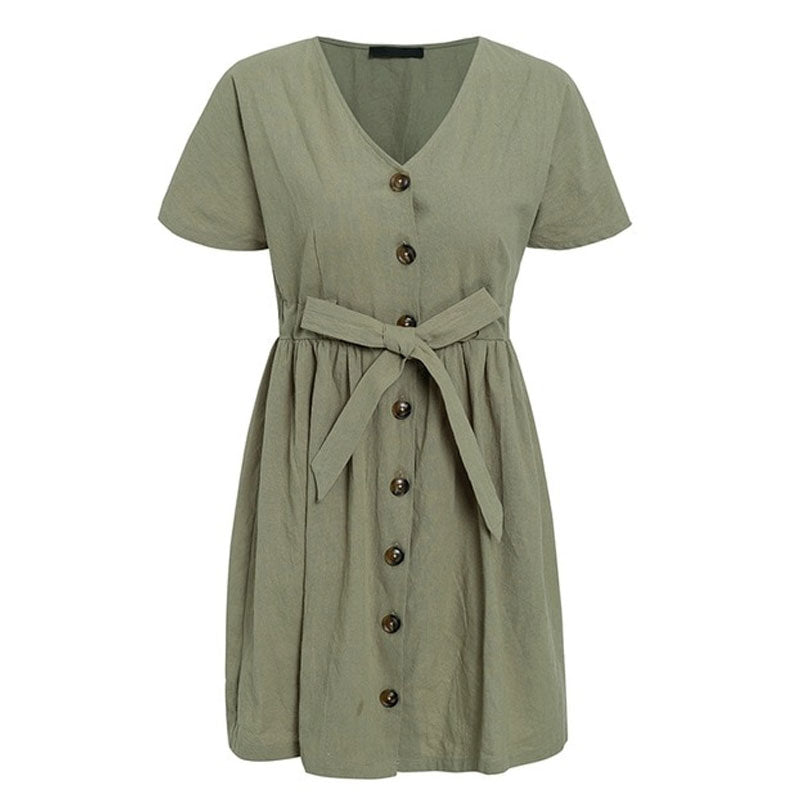Vintage Button Women's Dress - DromedarShop.com Online Boutique