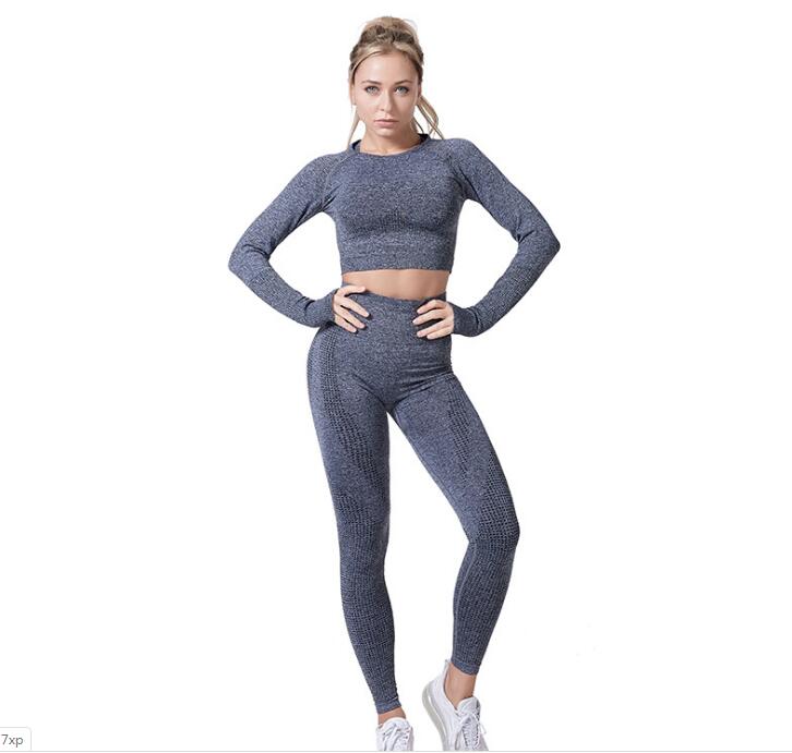 Women Vital Seamless Yoga Set Leggings+Cropped Shirts Sport Suit DromedarShop.com Online Boutique