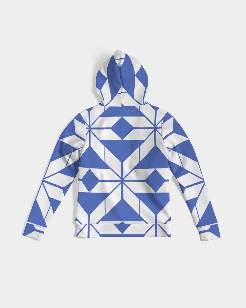 Aztec-Inca Collection Aztec Blue and White pattern Women's Hoodie DromedarShop.com Online Boutique