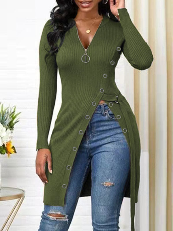 Women's V Neck Long Sleeve Tops - DromedarShop.com Online Boutique
