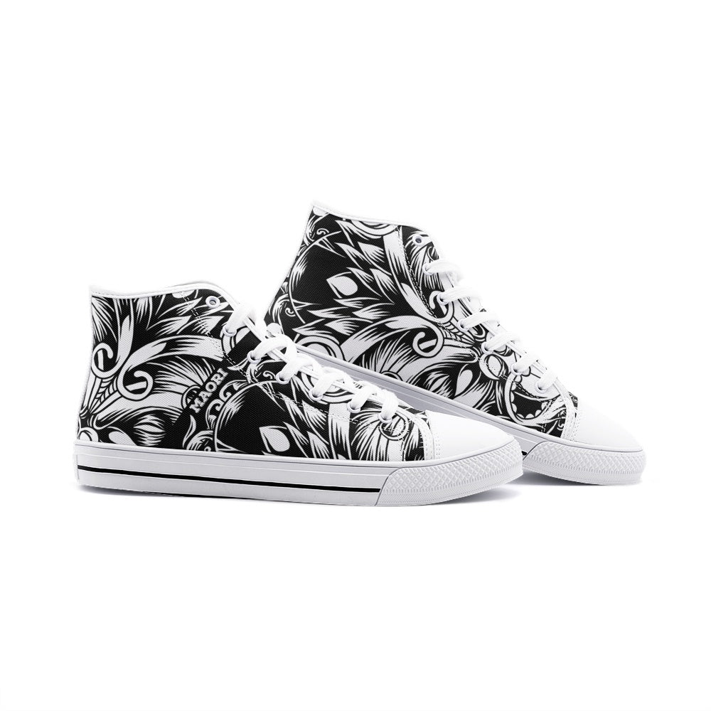 Maori Tribal Unisex High-Top Canvas Shoes DromedarShop.com Online Boutique