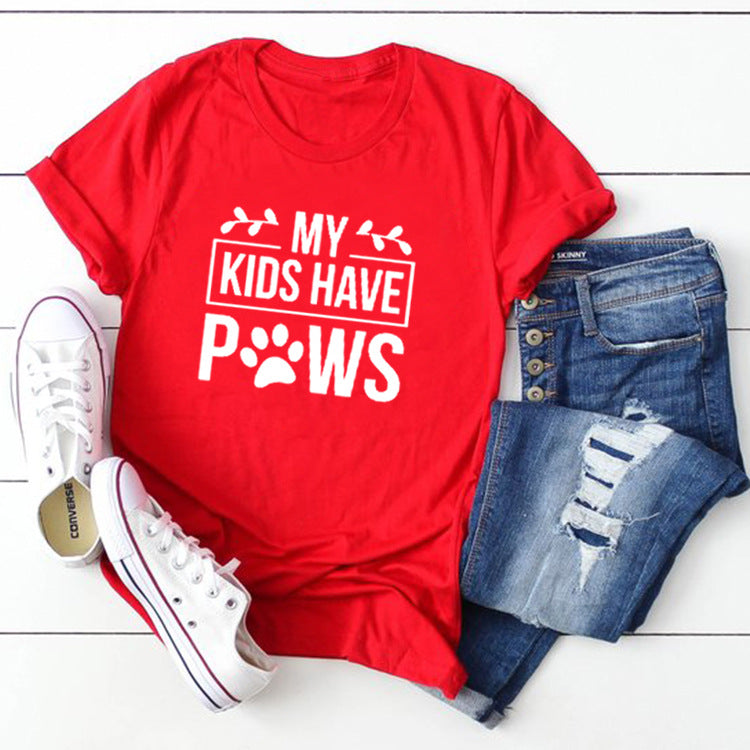 Women My Kids Have Paws T-Shirt DromedarShop.com Online Boutique