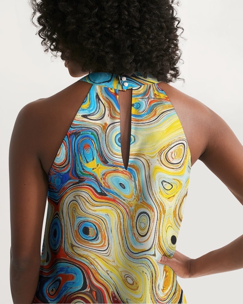 You Like Colors Women's Halter Dress DromedarShop.com Online Boutique