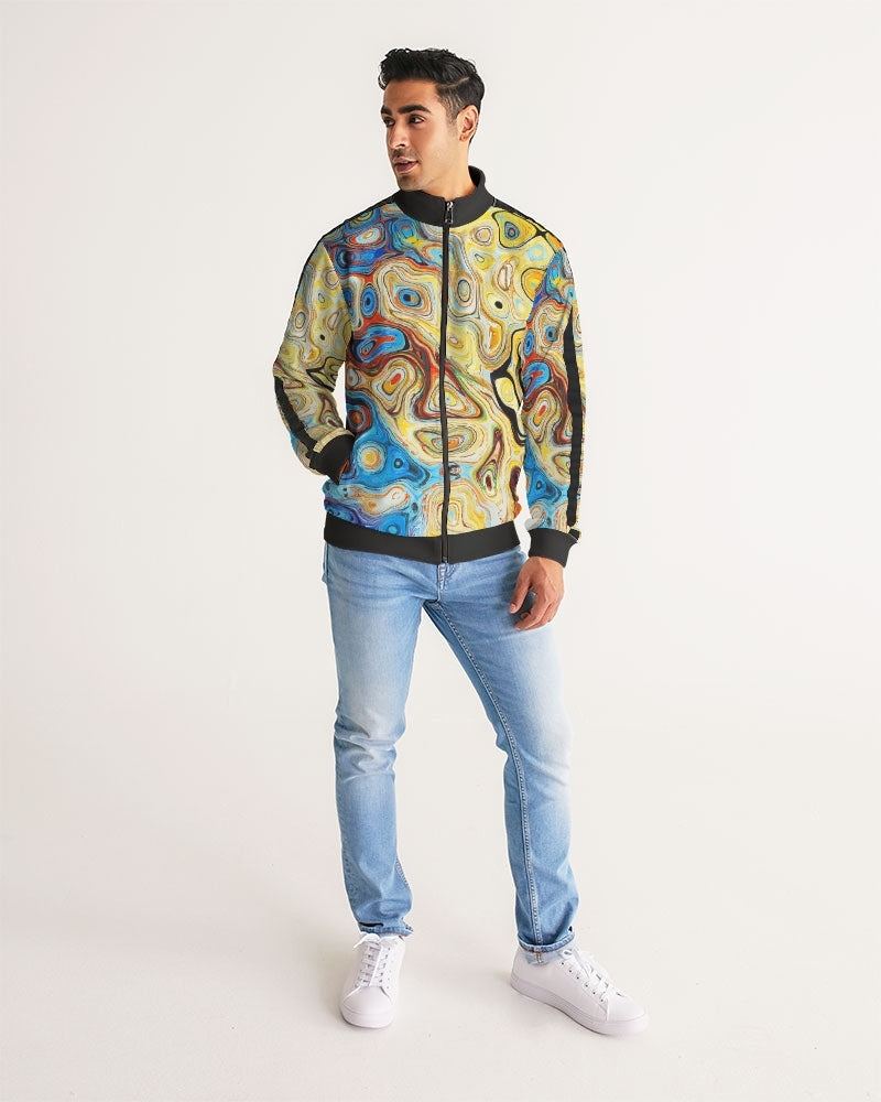 You Like Colors Men's Stripe-Sleeve Track Jacket DromedarShop.com Online Boutique