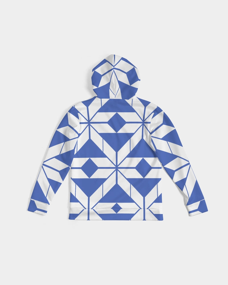 Aztec-Inca Collection Aztec Blue and White pattern Men's Hoodie DromedarShop.com Online Boutique